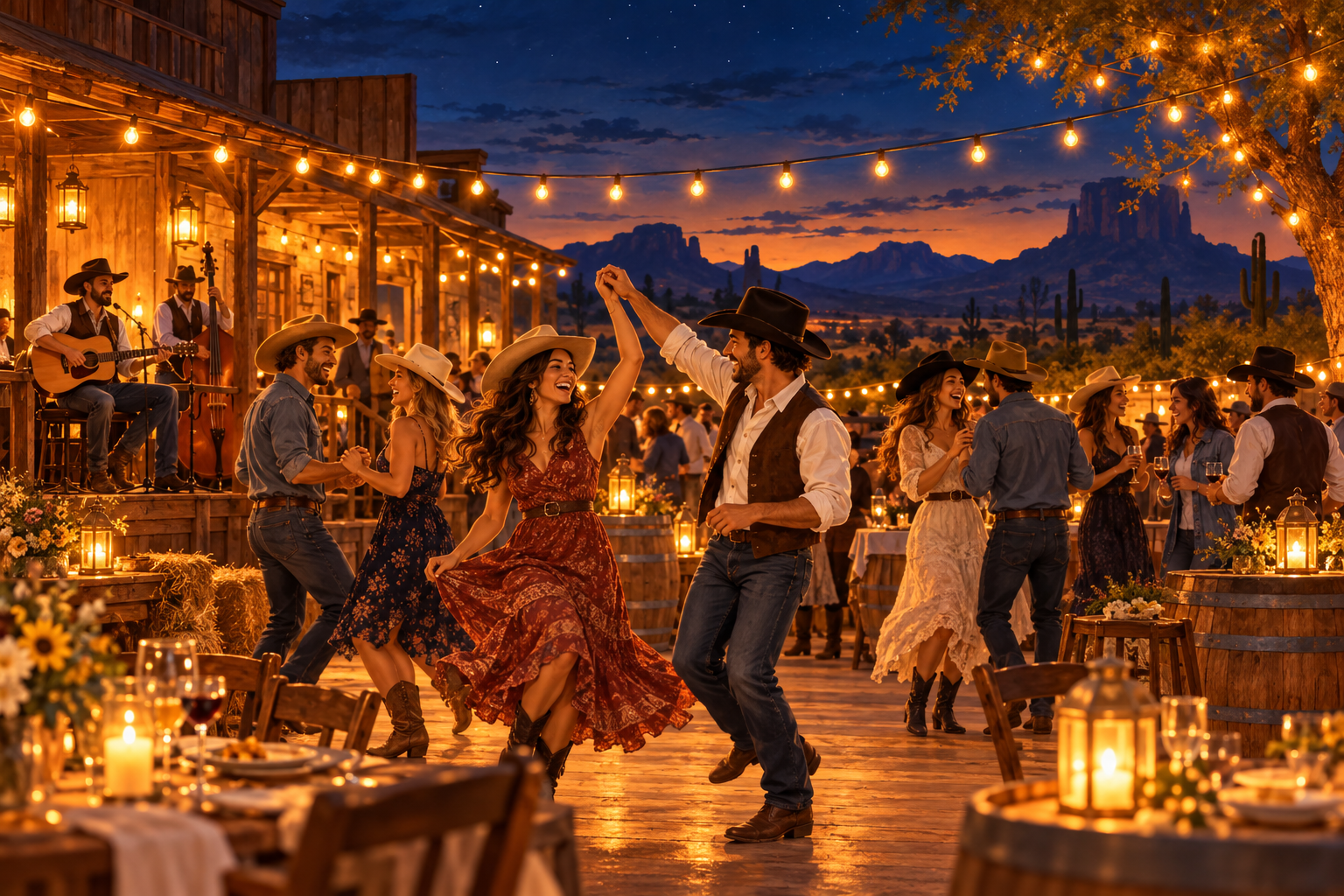 Illustrazione: Cena e festa country
